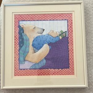 Framed Polar Bear and Cub Art Print